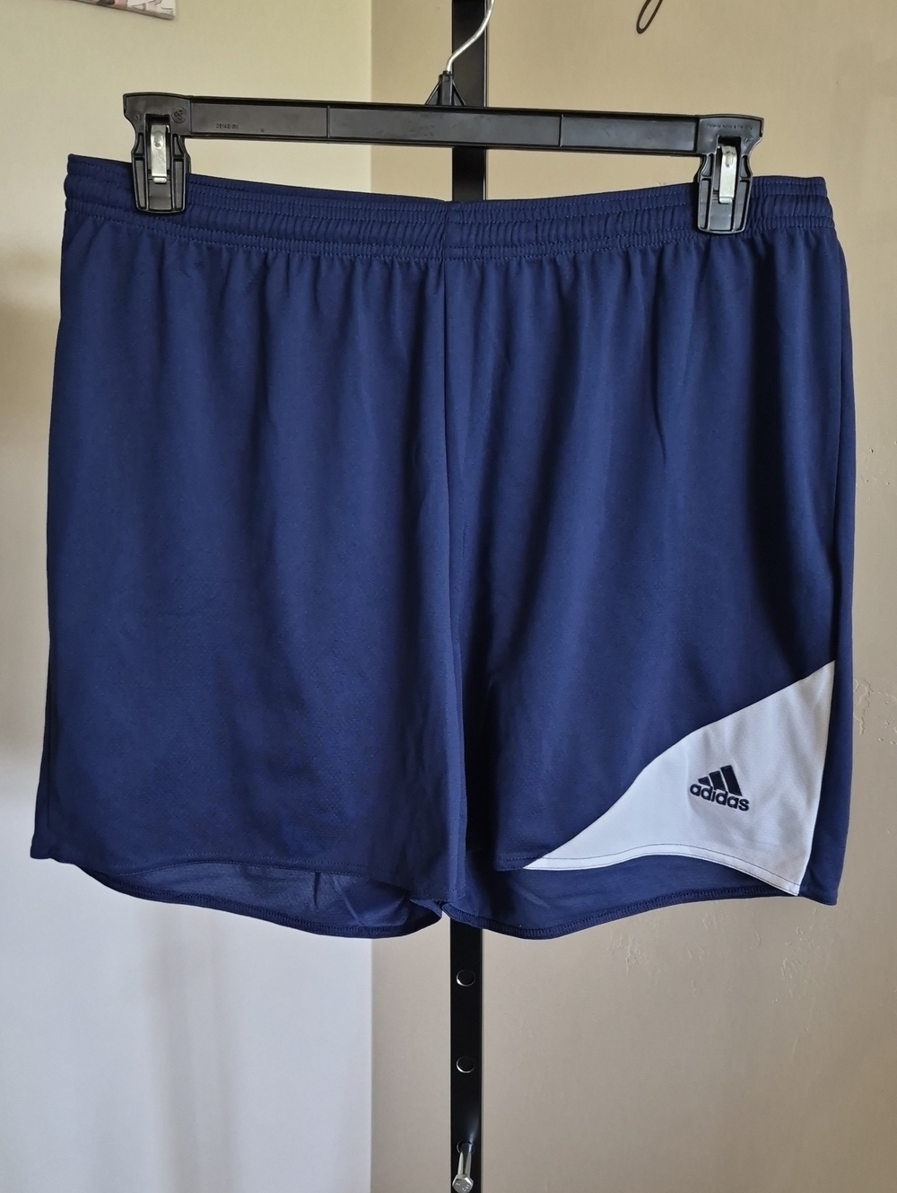 adidas Women's Navy Athletic Shorts with White Panel Size XL